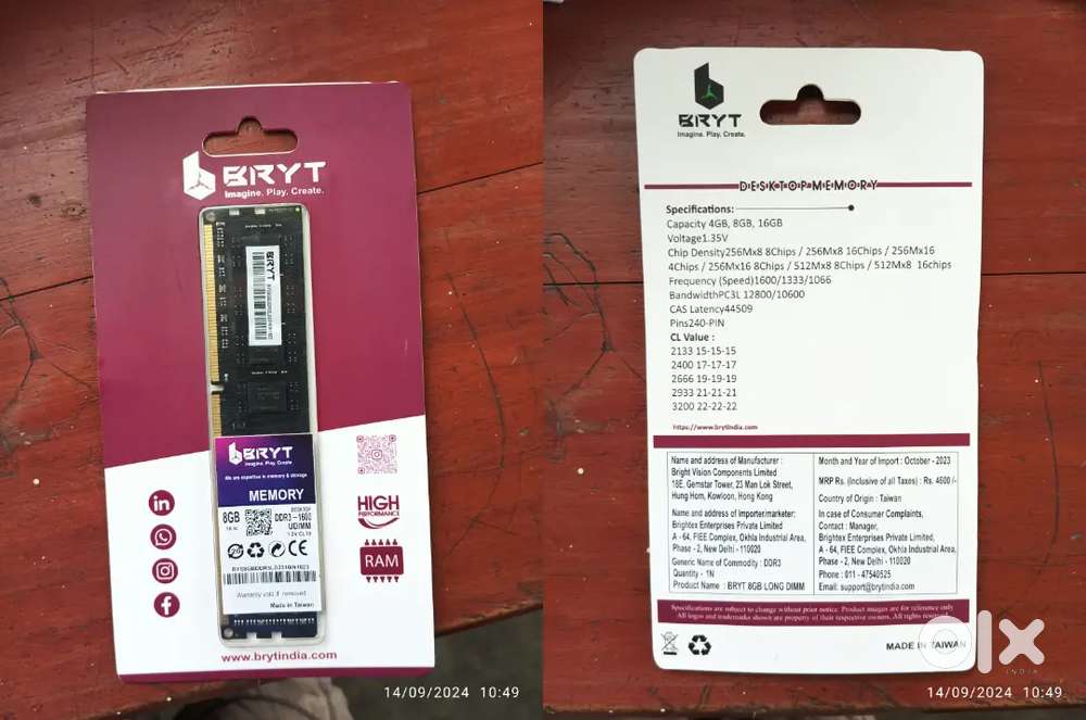 Ram 8gb BRYT