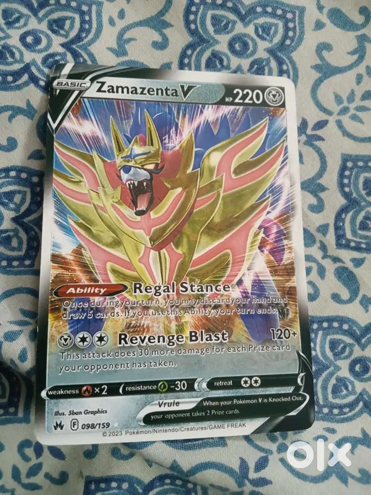 Pokemon card ZamazentaV and Zamazenta Vstar original card