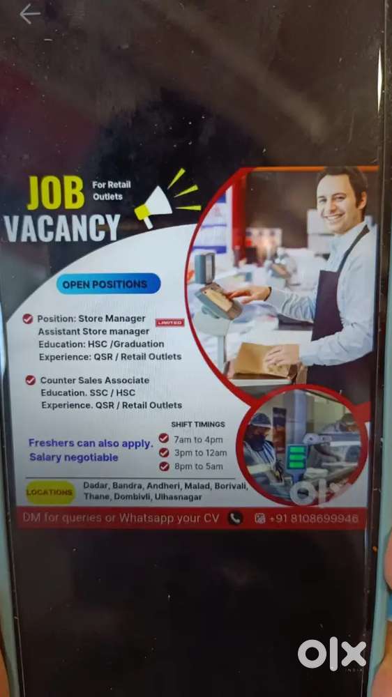Counter sales staff