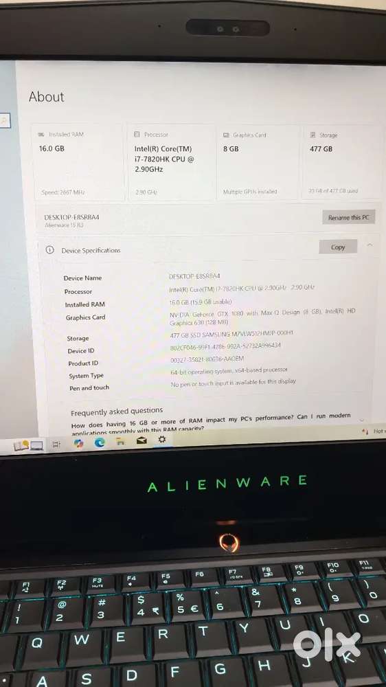 dell Alienware series leptop