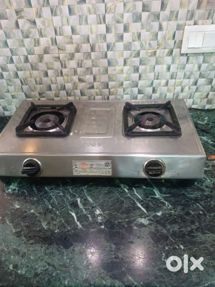Gas stove two burner brass