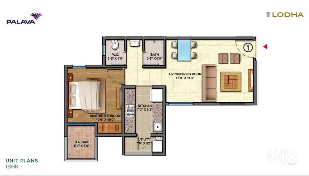 1bhk at lowest prize plus 3 lacs discount