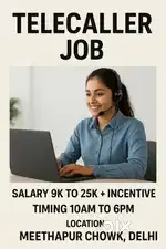 Urgent Hiring Telecaller job Good Income