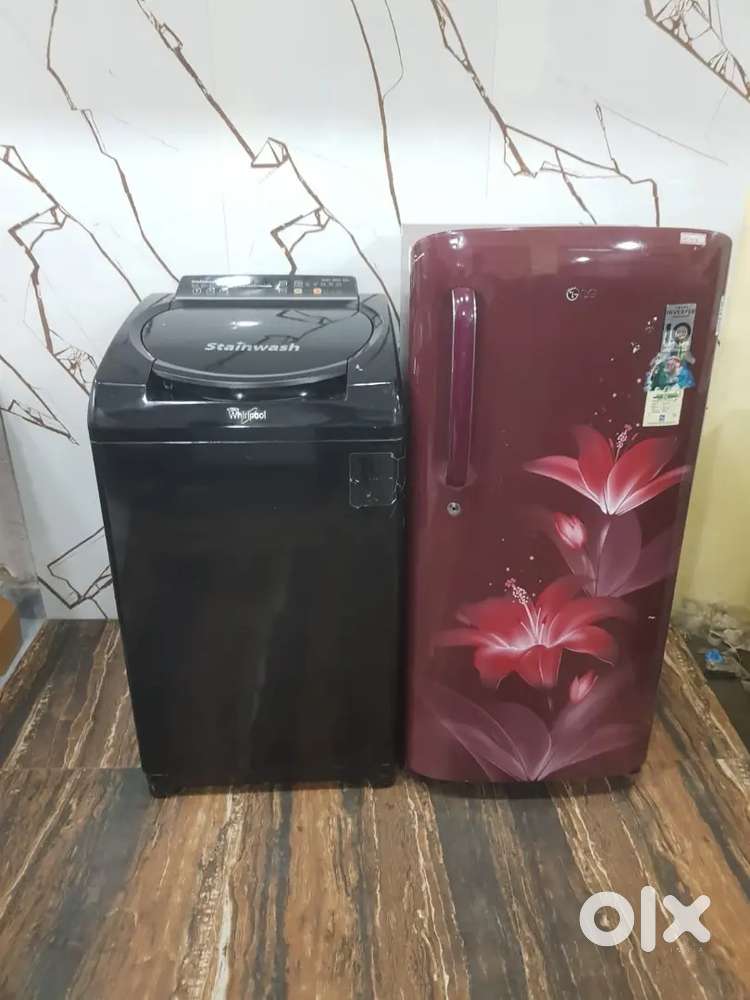 Lg single door refrigerator and whirlpool top load washing machine $