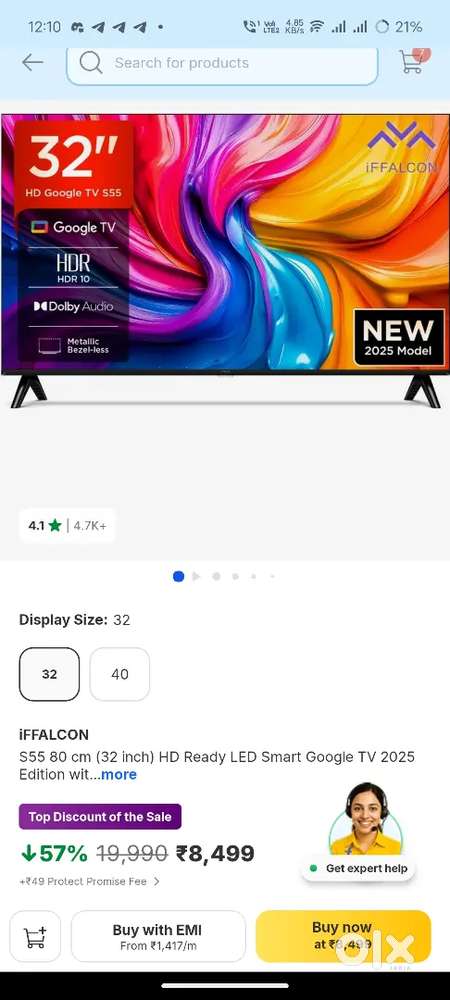 ifallcon 32 inch tv google box pack