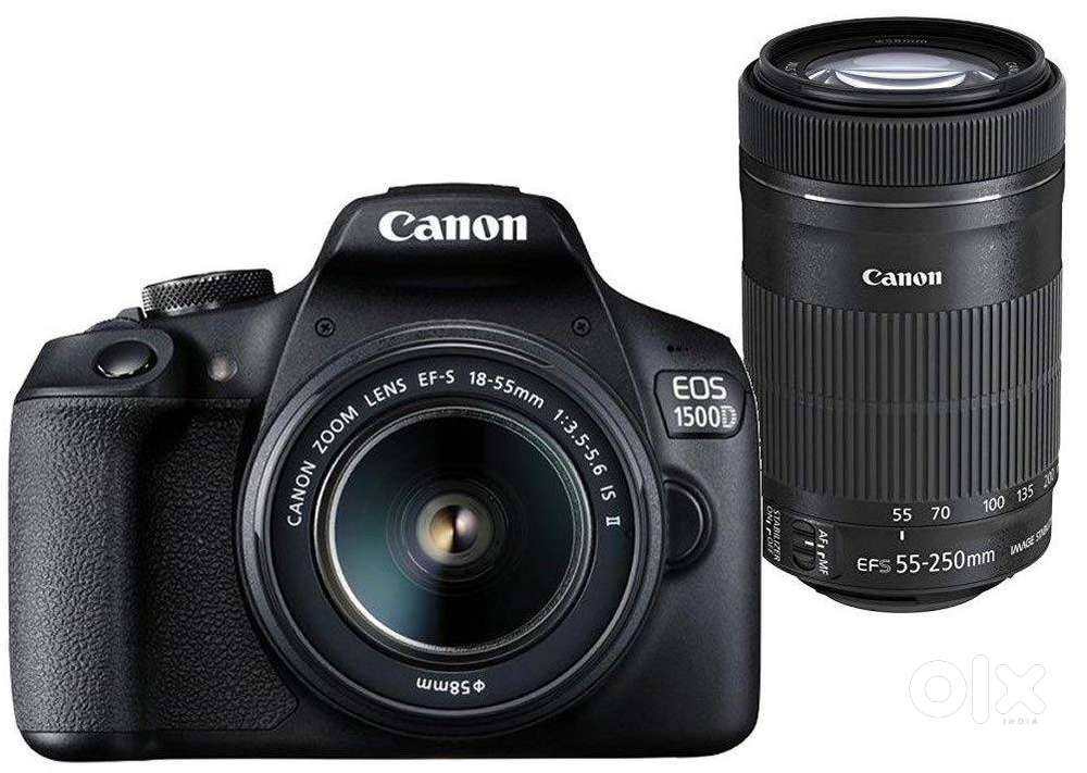 Canon EOS 1500D (Black) with 18-55mm and 55-250mm Lens