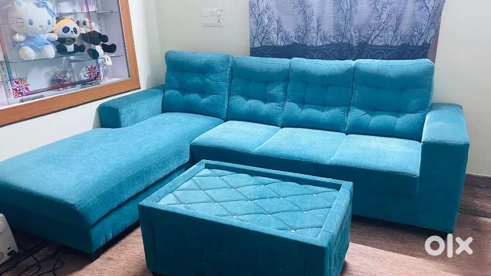 L Shape Sofa with teapoy