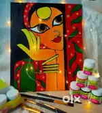 Handmade Indian Folk Art Painting – Acrylic on Canvas