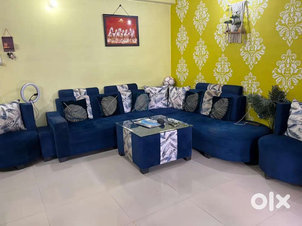 A well furnished sofa