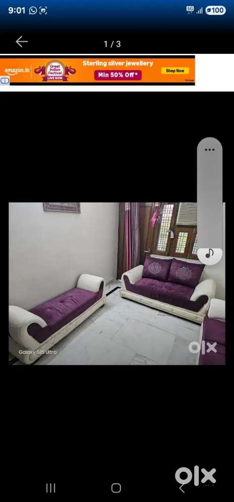Quick sale 7 Seater Sofa with glass top centre table