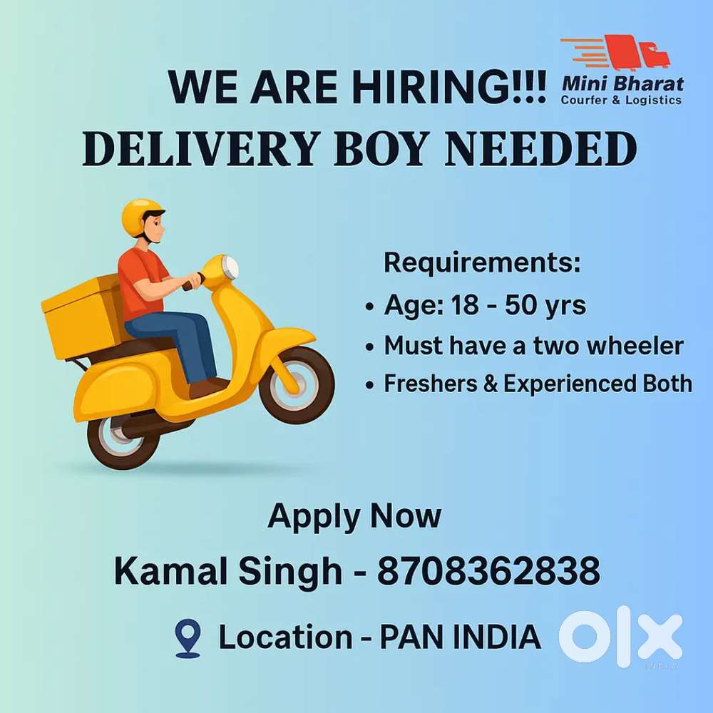 Urgent Required boys for Delivery