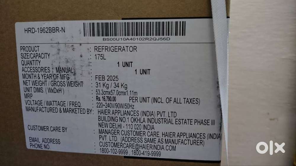Haier brand new refrigerator