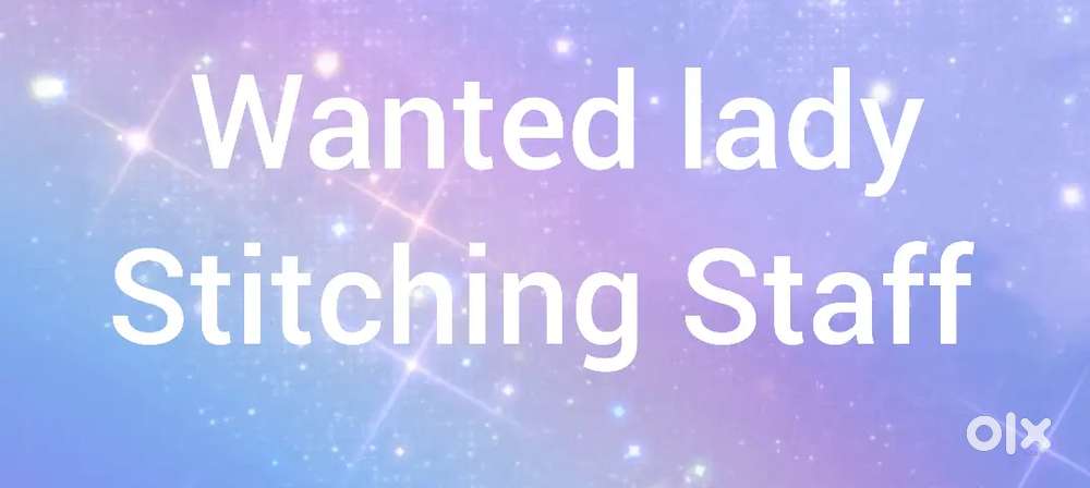 Lady stitching staff.