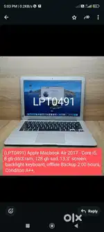 (LPT0491) Apple macbook Air 2017 second hand laptop