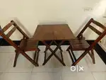 Two-Seater Foldable Wooden Dining Set