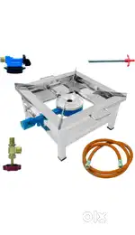 Single Burner Stainless Steel Square Chulha Commercial Gas Stove 