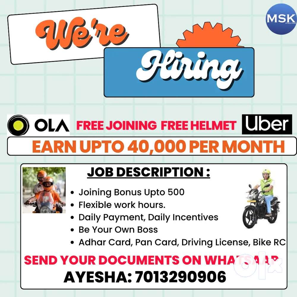 We are hiring ola & uber