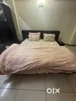 King Bed + Mattress + 2 side drawers