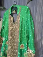 Designer bandhni gown green