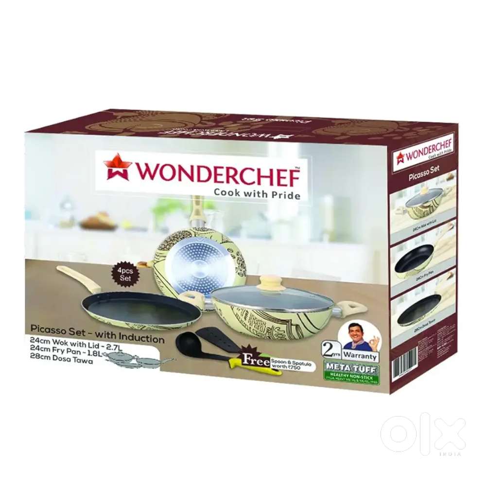 Wonderchef Picasso Cookware Set With Free Spoon & Spatula