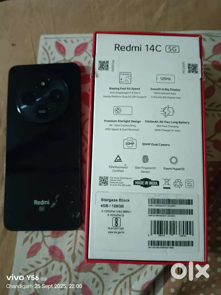 Redmi14c 5g processor snapdragon 4 gen 2 good condition hai