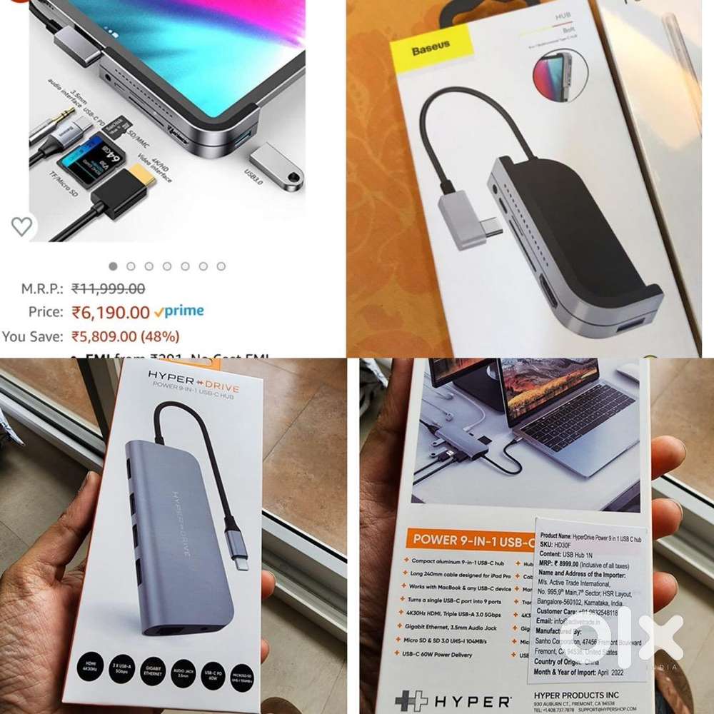 Anker/Baseus Type C Multiport USB C Hub 4 Macbook & windows laptop