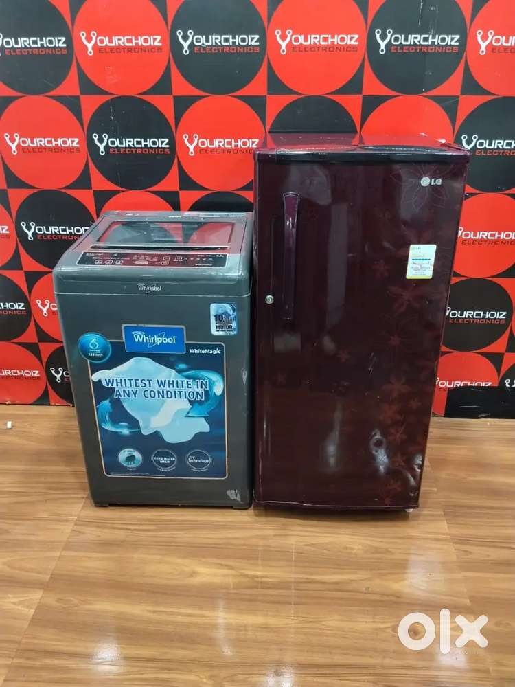 Whirlpool top load and lg single door frize