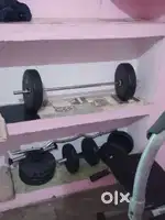 30kg weight 2 rods and 3 dubell set