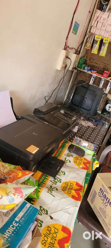 Desktop all set and printers L805,canon 2012 and one canon camera