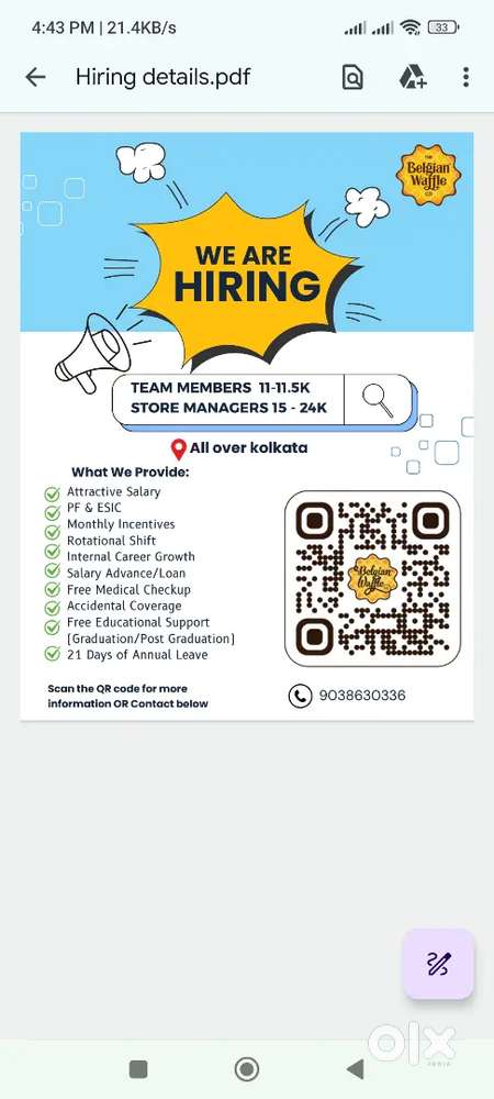 WE ARE HIRING FOR STORE OPERATION MEMBERS AND MANAGERS(QSR)