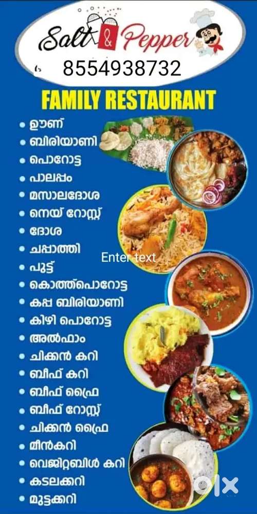 COOK, ASSISTANT COOK, WAITER, CLEANER HELPER REQUIRED FOR A RESTAURANT