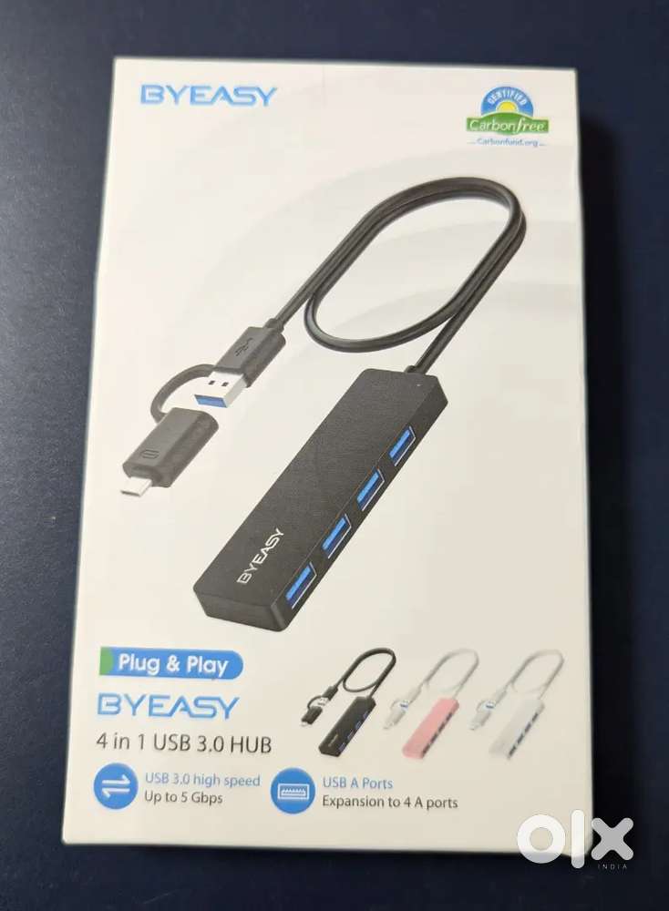 USB Hub 2-feet, USB 3.1 C to USB 3.0, Brand New Sealed,