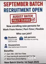 We are hiring students and housewives for work from home business.