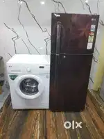 Lg latest model double door refrigerator and lg washing machin , 124-;