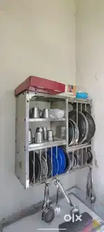 Wall mount stainless steel kitchen rack