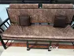 Heavy Metal Sofa cum bed with Cushions and TV unit