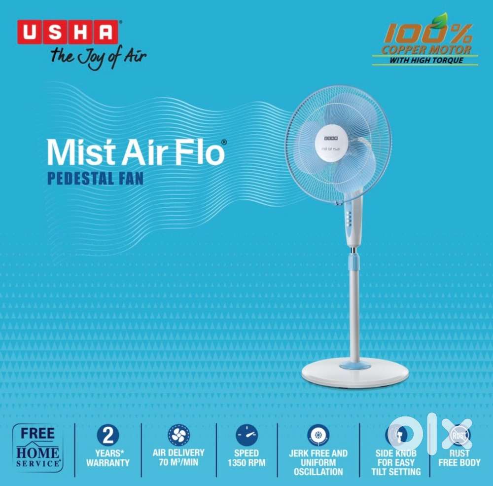 Brand New Usha Mist Air High Speed Pedestal Fan 2 Years Warranty