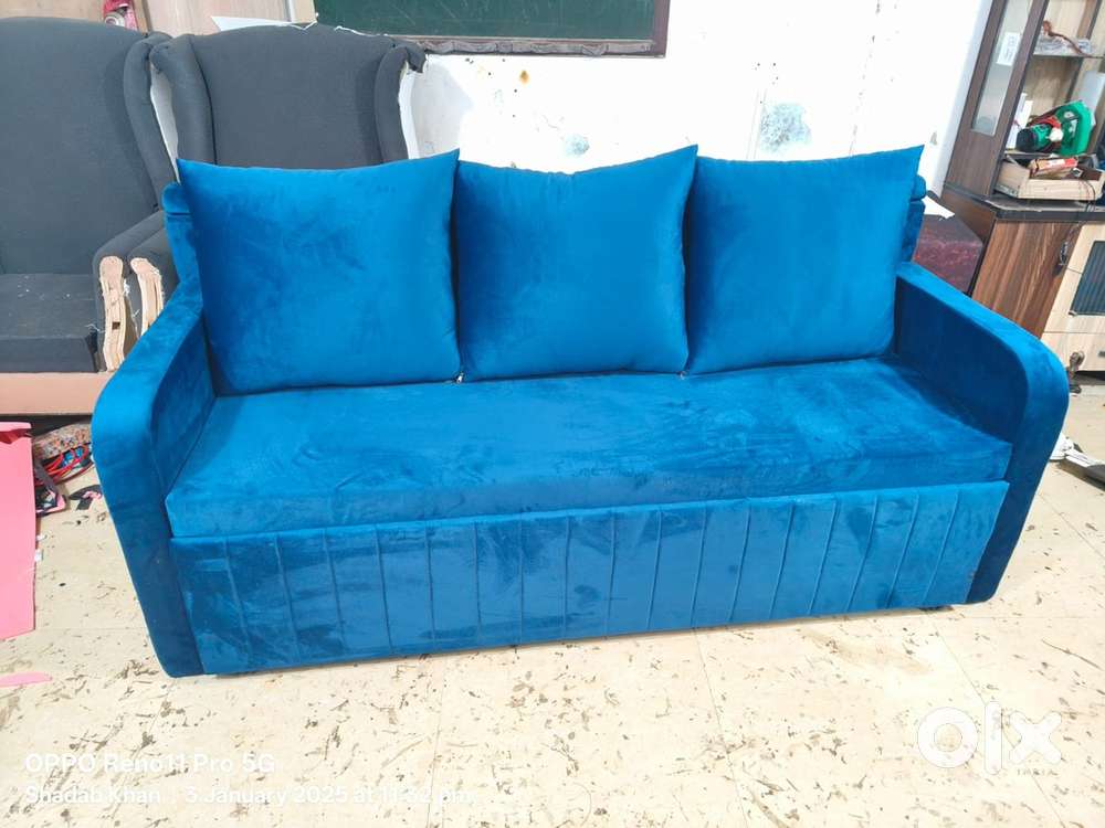 3 Seater Sofa Cum Bed with Fabric Finish