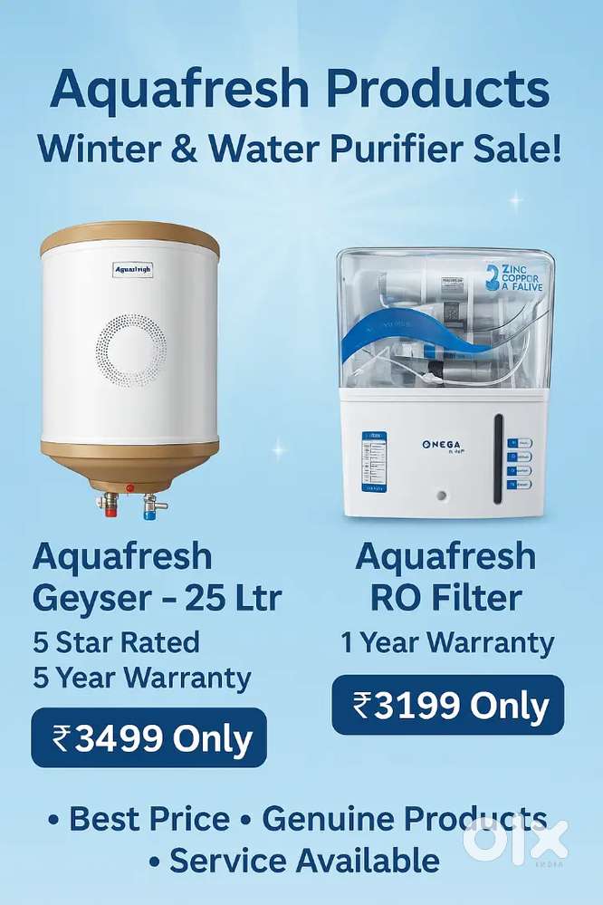 AQUAFRES RO.UV.UF.TDA.MINRAL RO WATER FILTER WITH WARRENTY