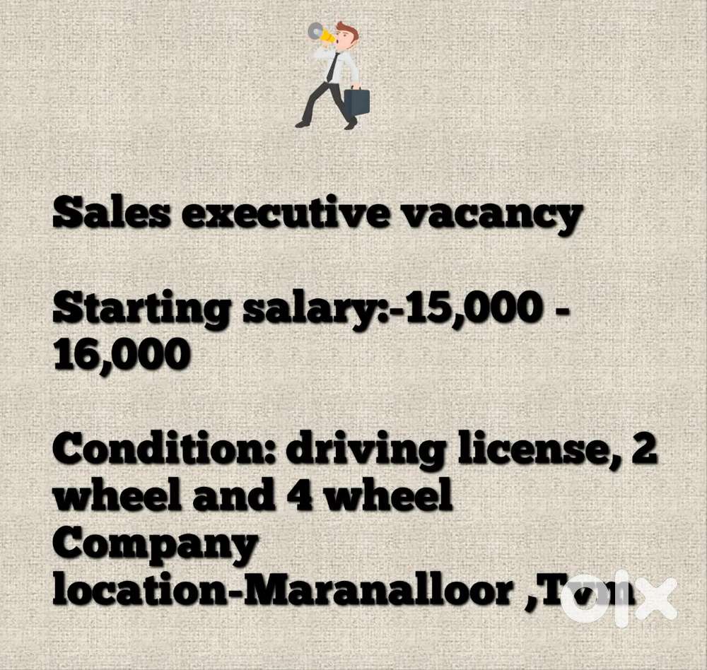 Sales executive vacancy available for sales purposes