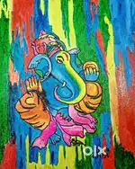 Beautiful painting of LORD GANESHA hand made Canvas Painting