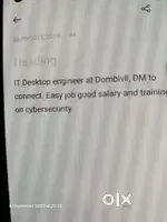 Desktop engineer , IT executive Job