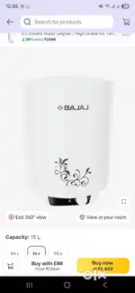 Geyser bajaj 15W 2000w