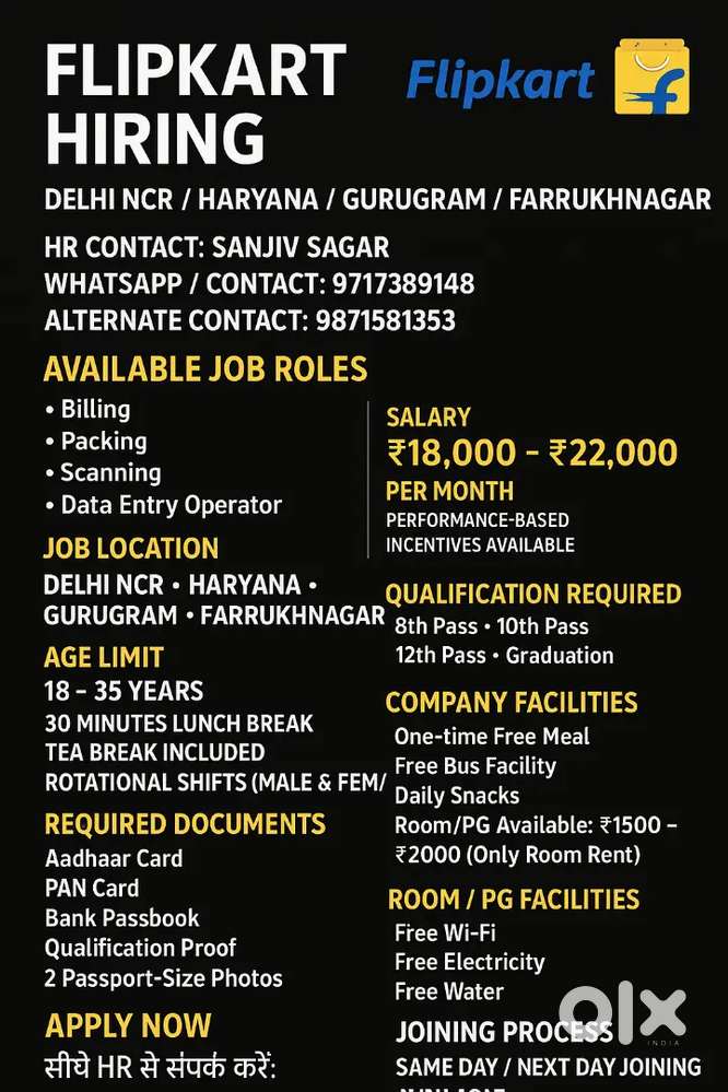 Billing,packing job for male and female