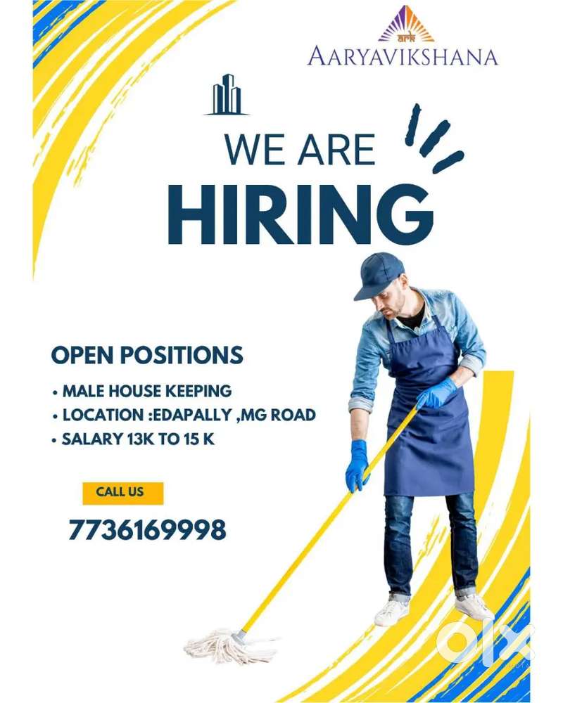 We are hiring male housekeeping