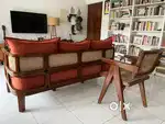 Teak rattan sofa