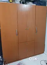 Wooden Almirah for Clothes, 4 Door Wardrobe with 3 Drawers & 6 Shelfs