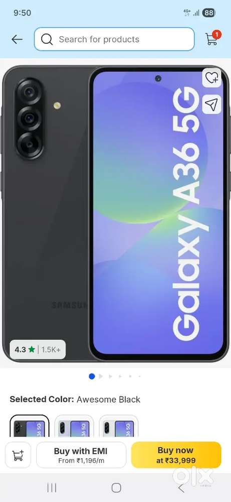 Samsung galaxy A36 brand new phone 5 days old 8 GB 256 GB