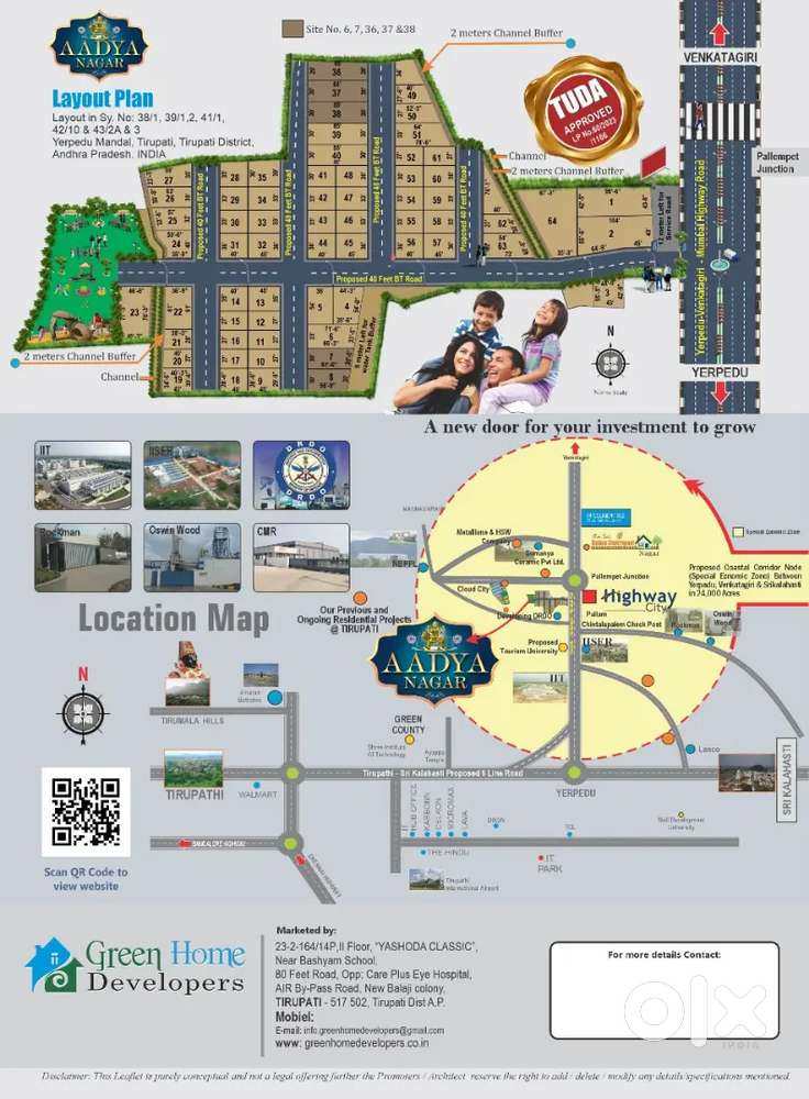 TUDA APPROVED PLOTS near by IIT, IISER DRDO Projects