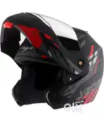 Brand New VEGA CRUX DX FLEX Motorbike Helmet (DULL BLACK, Red)
